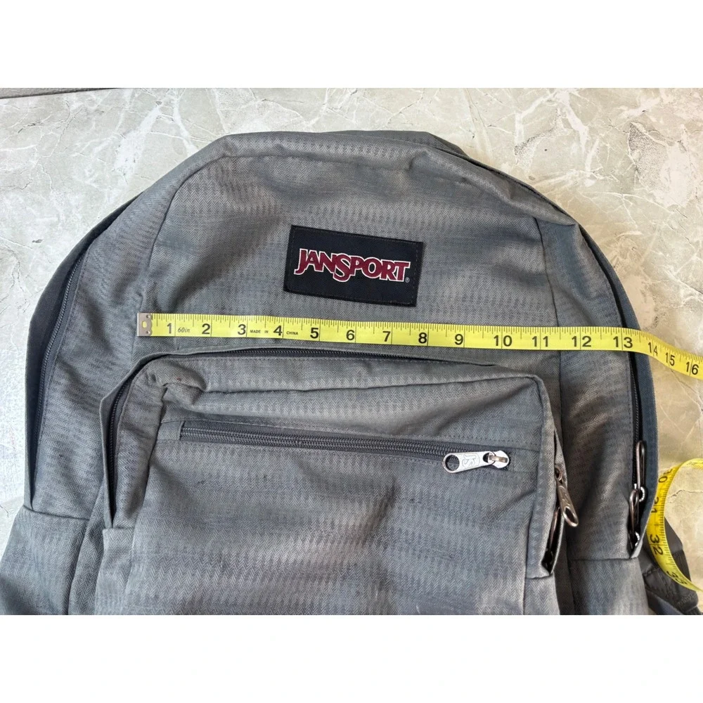 Jansport Right Pack Expressions Grey Chevron Backpack Leather Bottom JS00TZR6